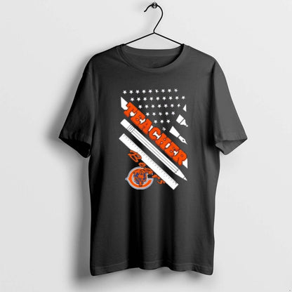Chicago Bears Football X Teacher American Flag Shirt Authentic Outfit