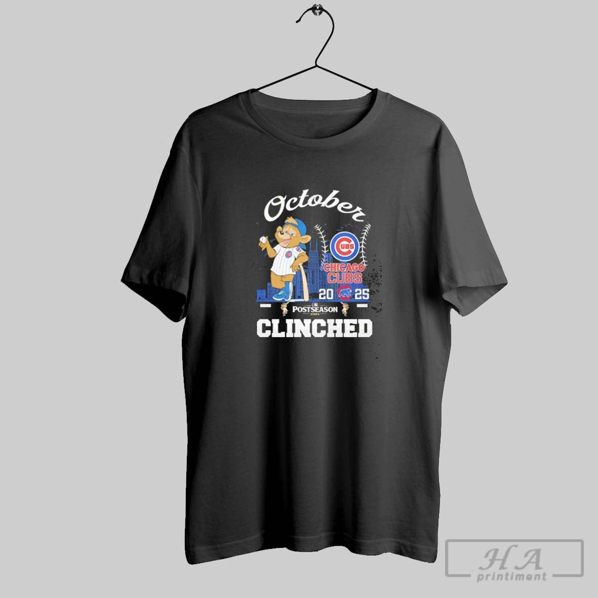 Chicago Cubs 2025 October Mlb Postseason Mascot Clinched Tank Top