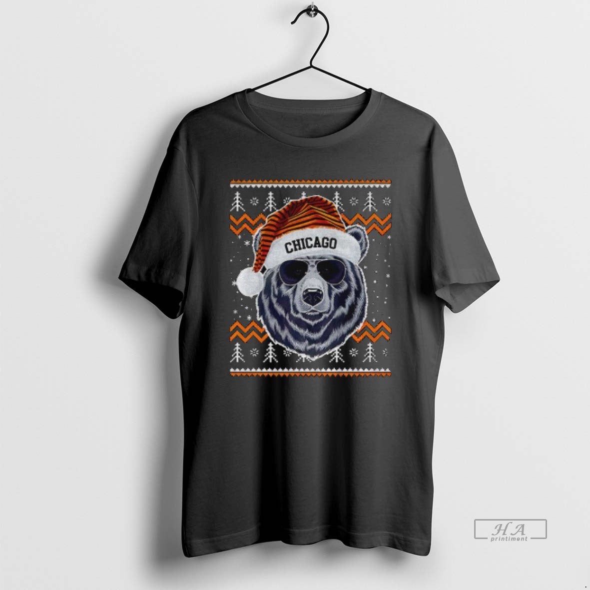 Chicago Football Mascot Ugly Pattern Long Sleeve Premium Art