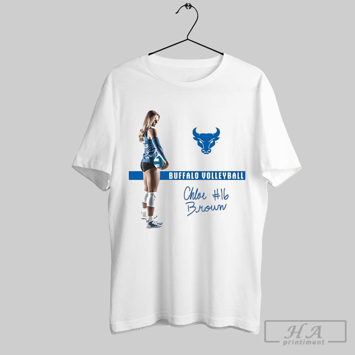 Chloe Brown Illustrated Buffalo Volleyball Tee Authentic Art