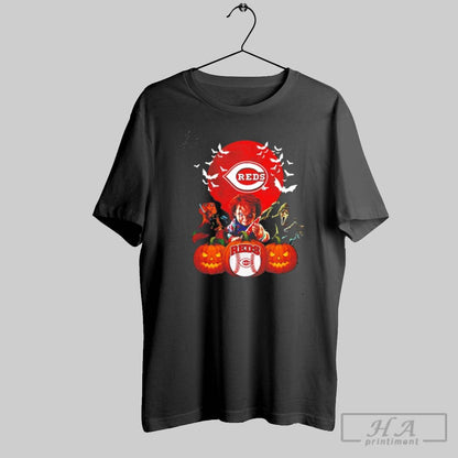 Cincinnati Reds Mlb Horror Movie Halloween Shirt Exclusive Gift