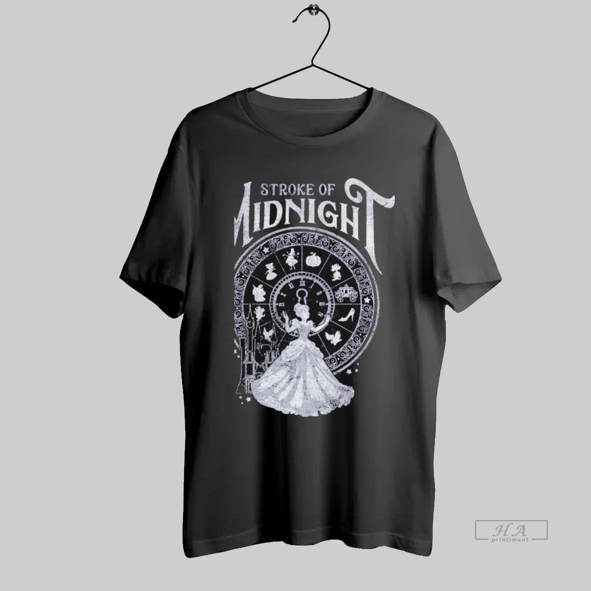 Cinderella Stroke Midnight TShirt Retro Design