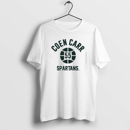 Coen Carr Name Number Ball Michigan State Basketball Long Sleeve