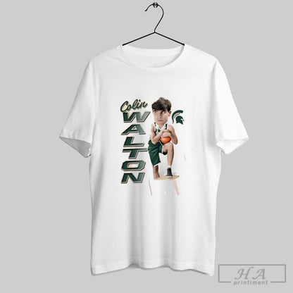 Colin Walton Michigan State Spartans Ncaa Caricature Tee Retro Design
