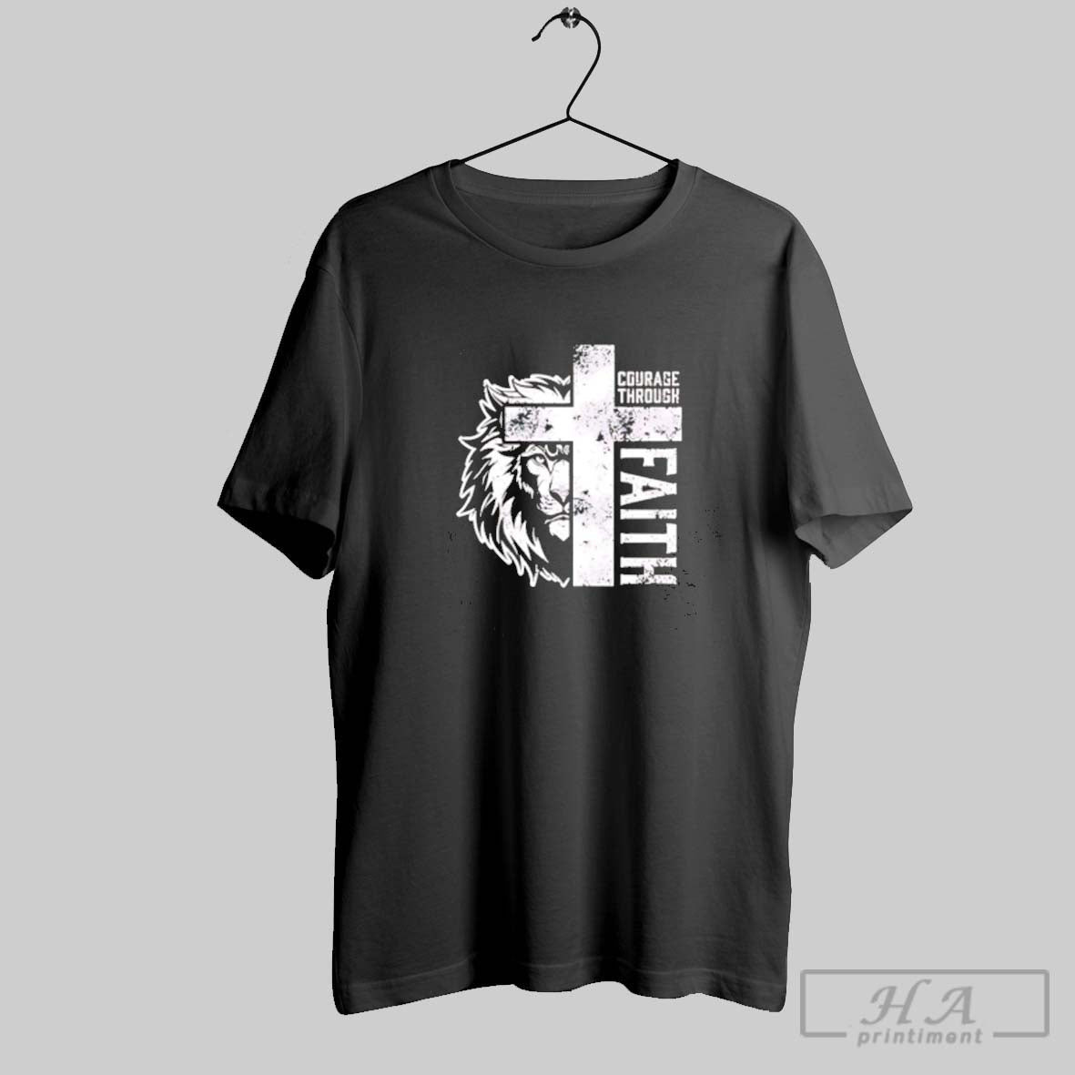 Courage Through Faith Lions Christ Shirt Vintage Gift