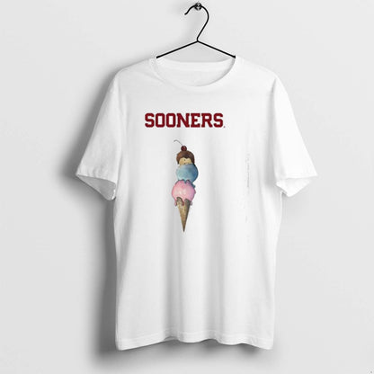 Cream Oklahoma Sooners Triple Scoop Long Sleeve Trendy Fashion