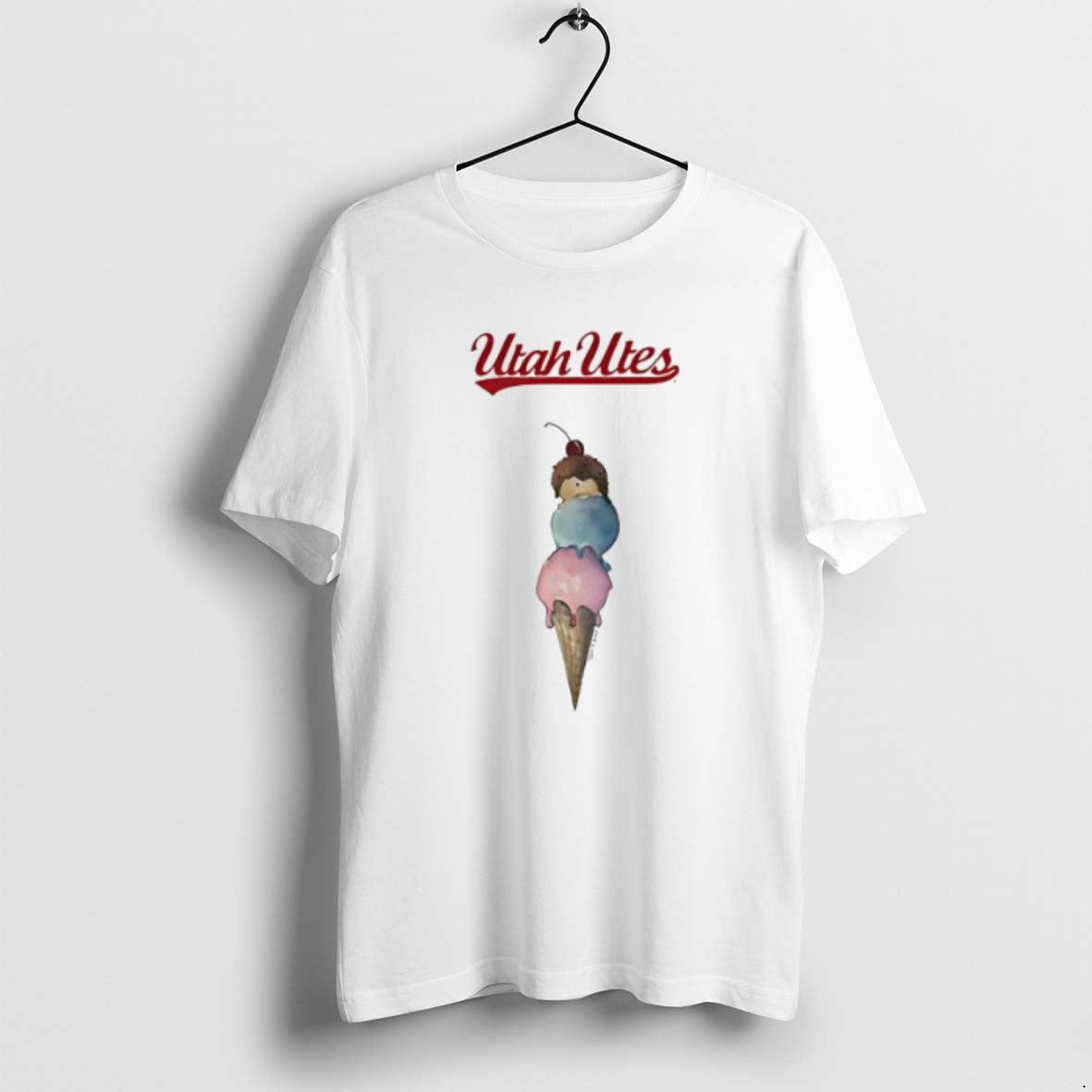 Cream Utah Utes Triple Scoop Tee Retro Style