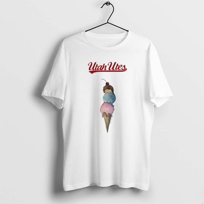 Cream Utah Utes Triple Scoop Tee Retro Style