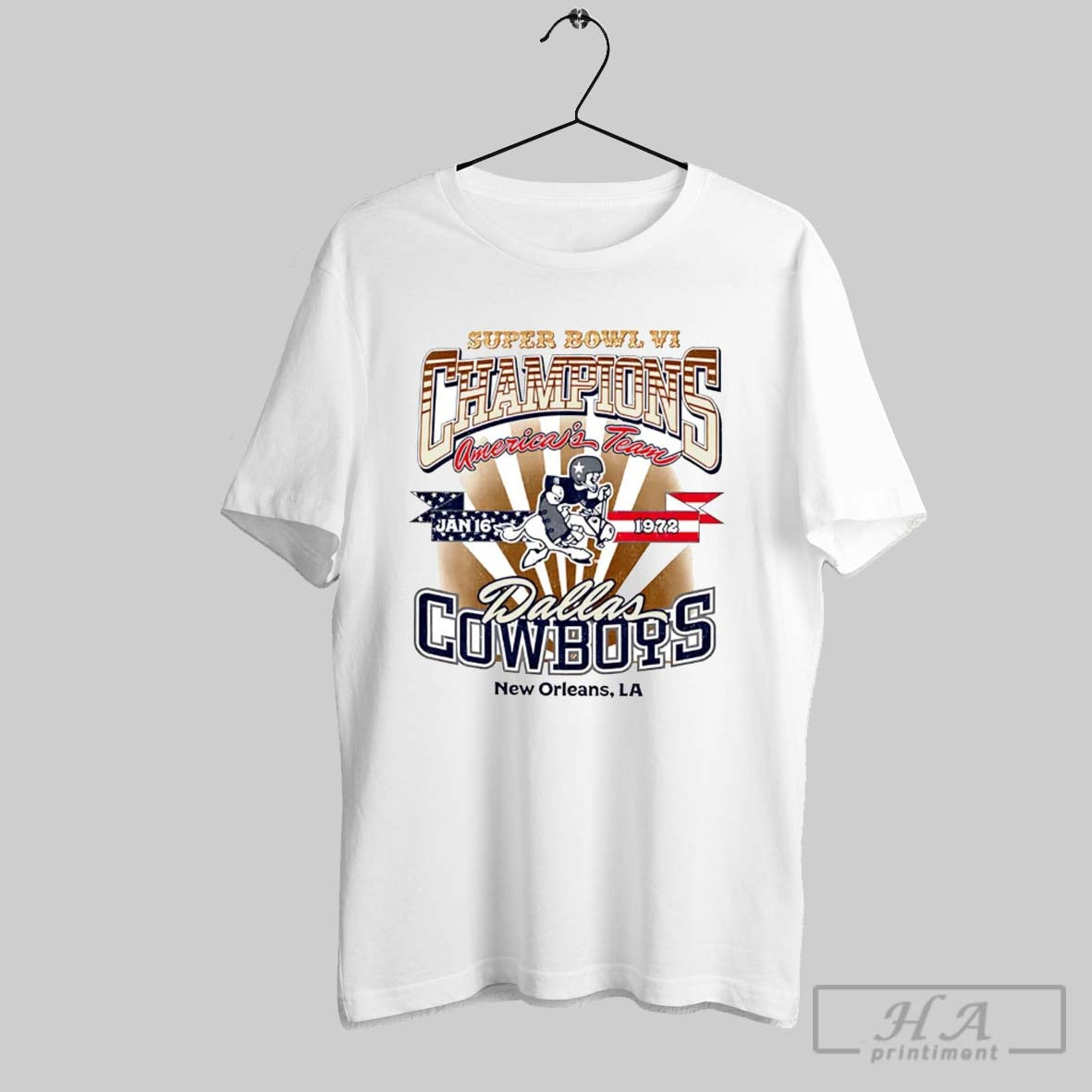 Dallas Cowboys Super Bowl Vi Champions Tee Unique Gift