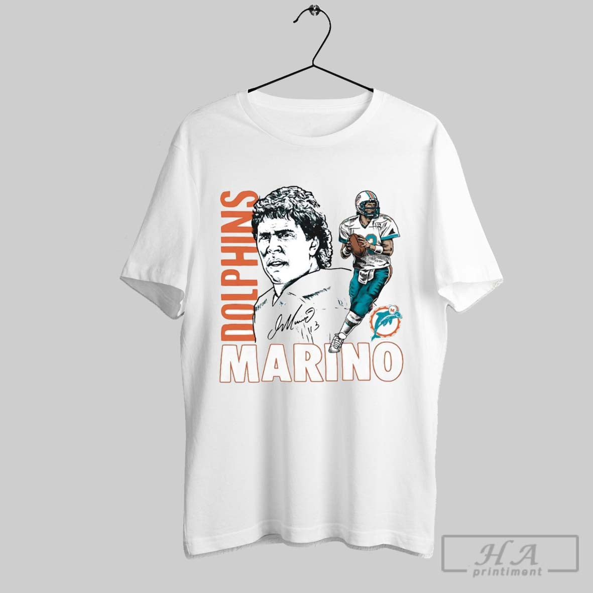 Dan Marino Caricature Player Miami Dolphins TShirt Exclusive Look