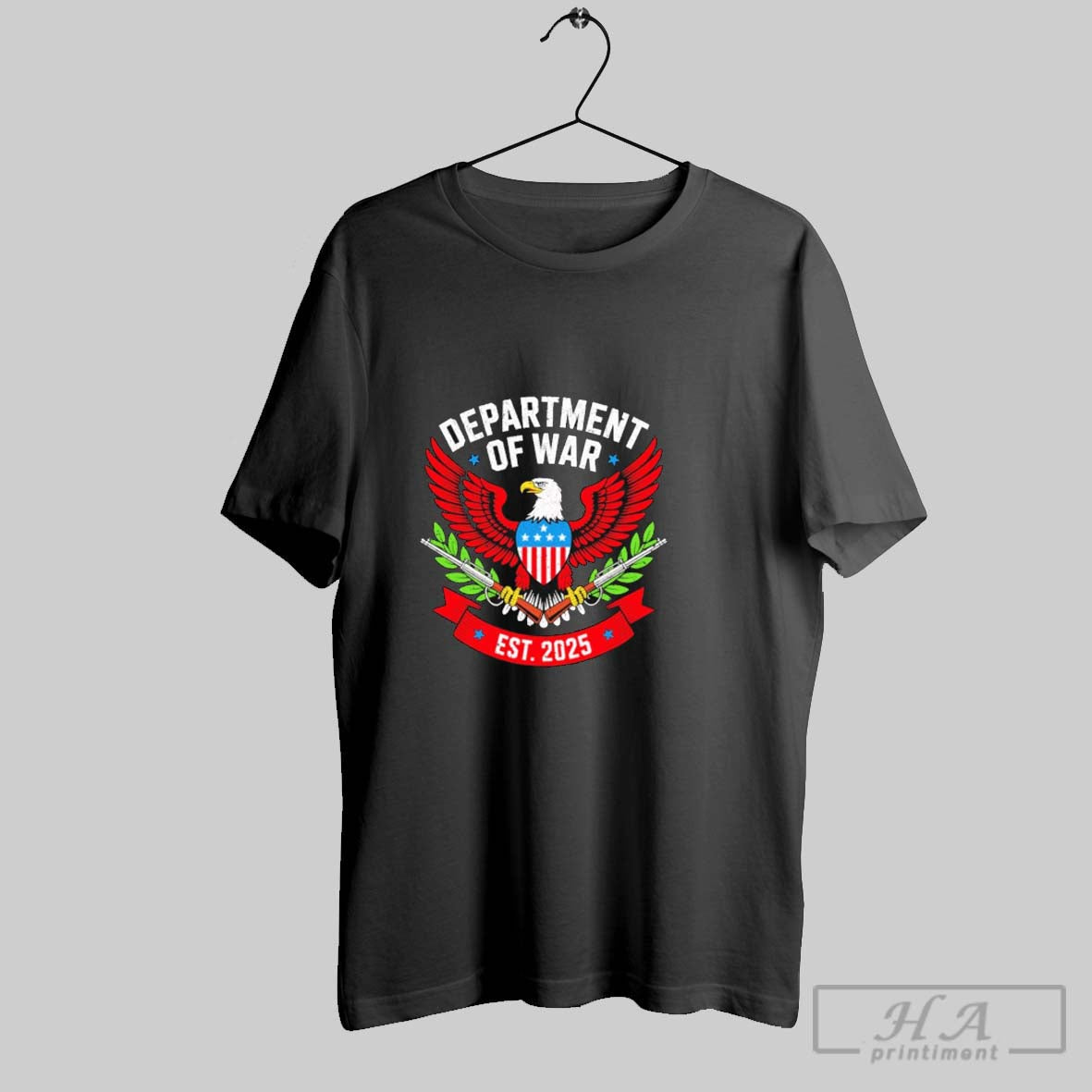 Department War Est 2025 Red Eagle Tee Trendy Art
