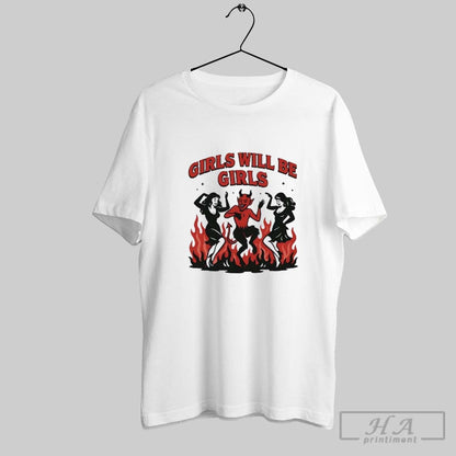 Devil Witch Dancing Will Be Halloween Tee Retro Art