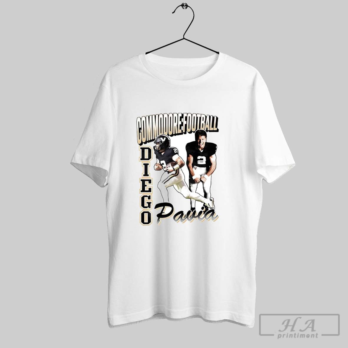 Diego Pavia 90S Portrait Vanderbilt Football Hoodie Classic Outfit