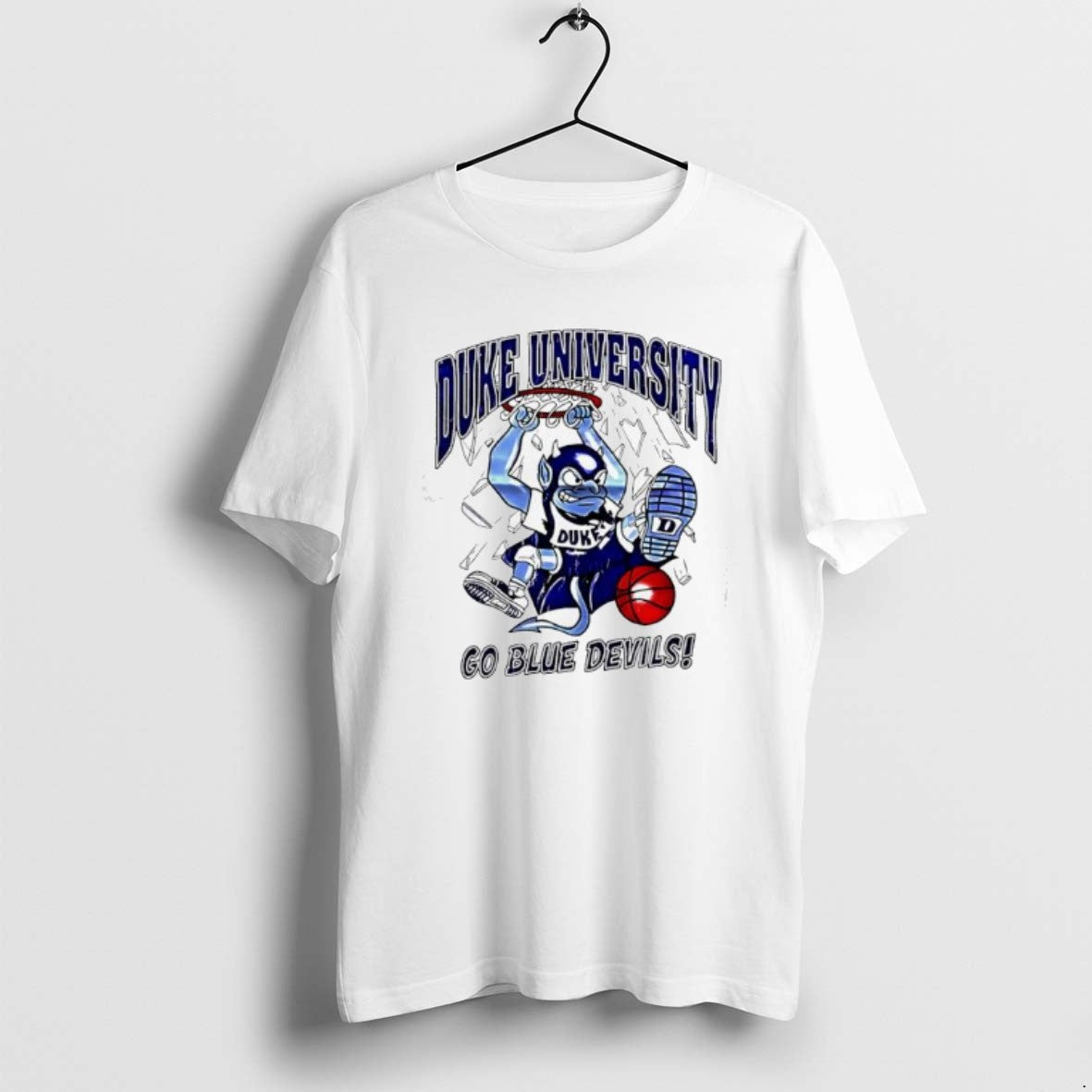 Duke University Basketball Go Blue Devils Mascot TShirt Elegant Art