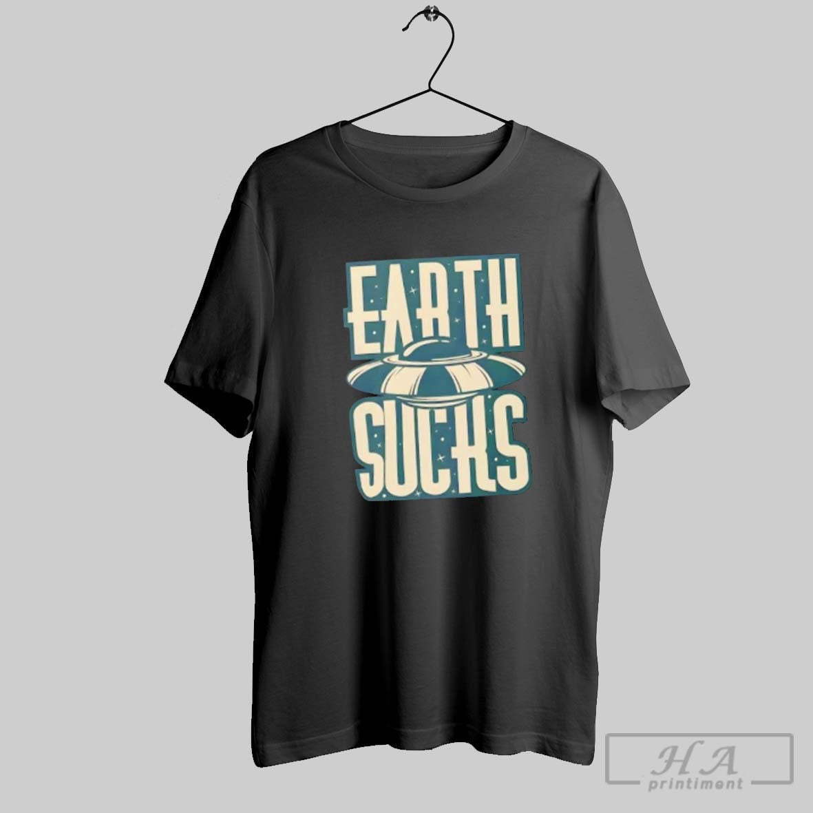 Earth Sucks Ufo Alien Tee Classic Style