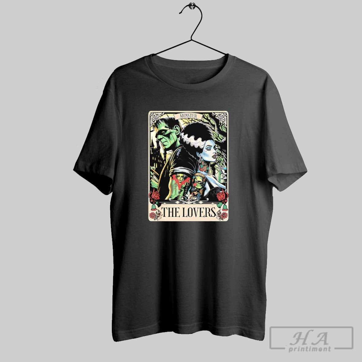 Frankenstein And Bride Lovers Tarot Tank Top Modern Gift
