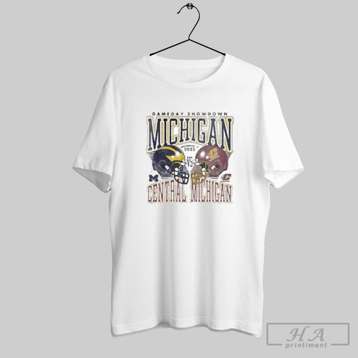 Gameday 2025 Michigan Vs Central Michigan Helmet Hoodie Classic Gift
