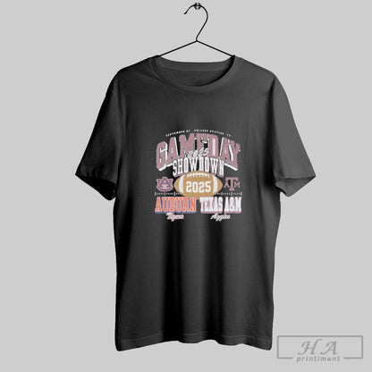 Gameday Showdown 2025 Texas Am Vs Auburn Matchup Tee Designer Apparel
