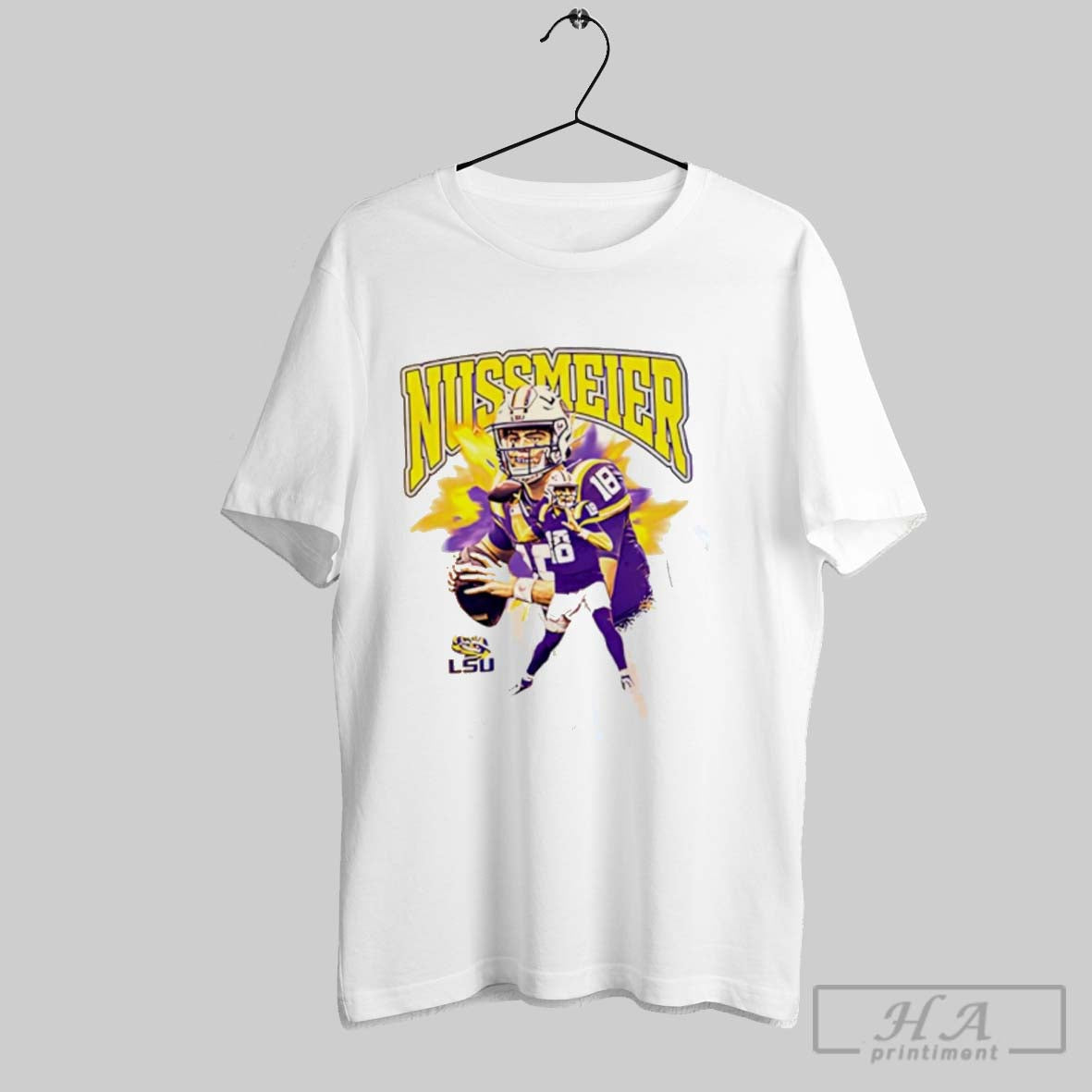 Garrett Nussmeier Lsu Tigers Player Collage Tee Designer Design