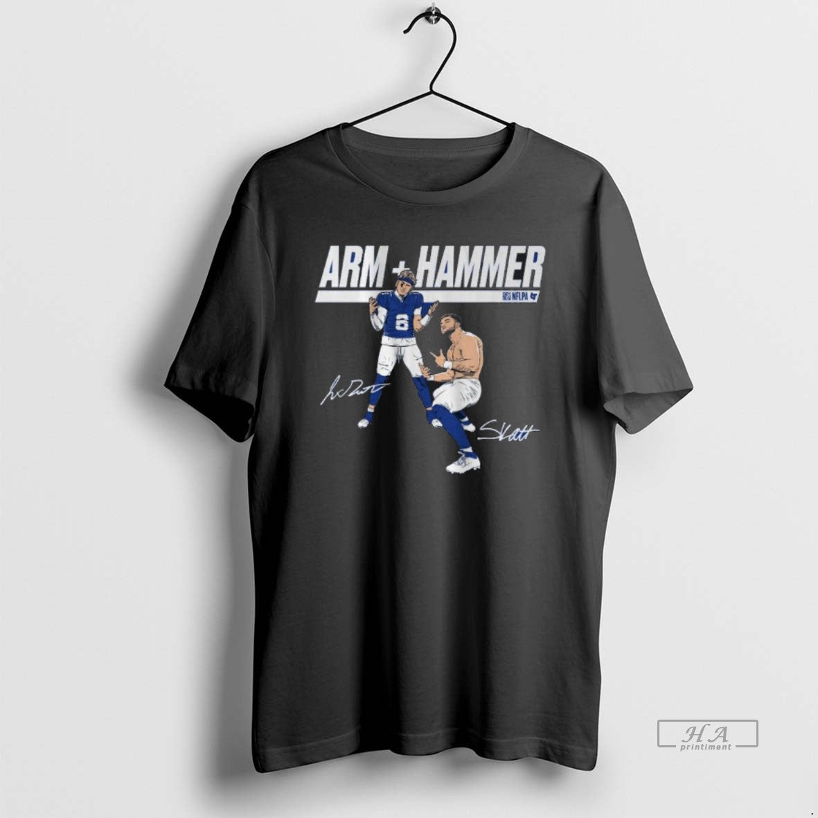 Giants Jaxson Dart Cam Skattebo Arm Hammer Shirt Classic Art
