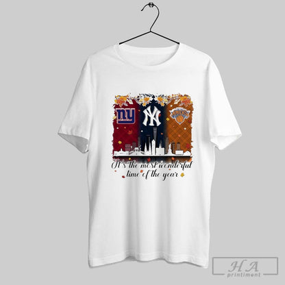 Giants Yankees Knicks Its Most Wonderful Time Year Hoodie Exclusive