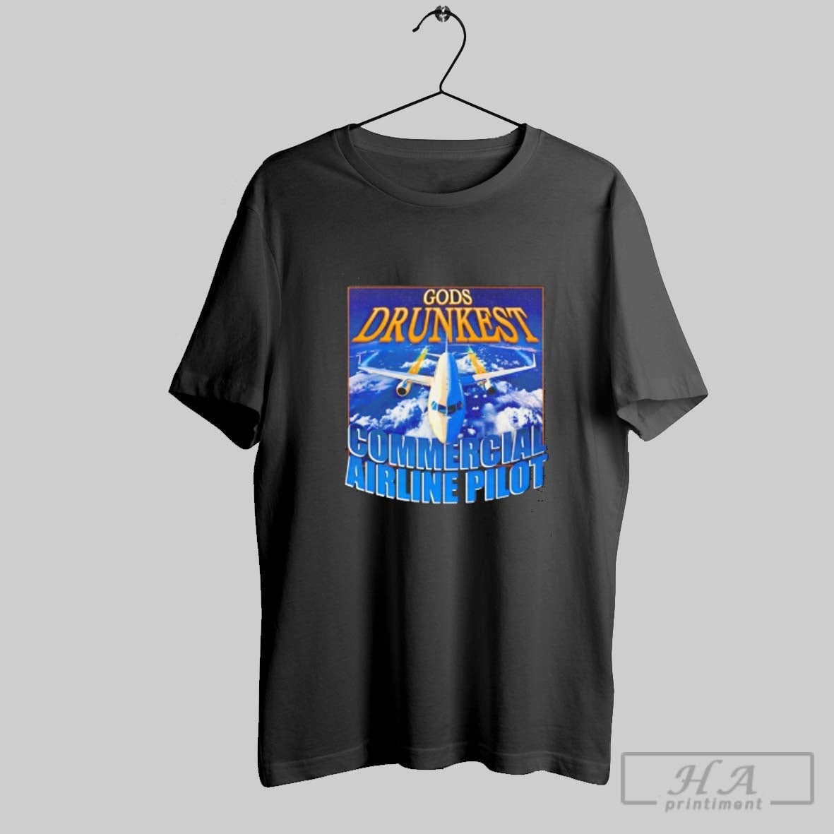 Gods Drunkest Commercial Airline Pilot Long Sleeve Retro Apparel