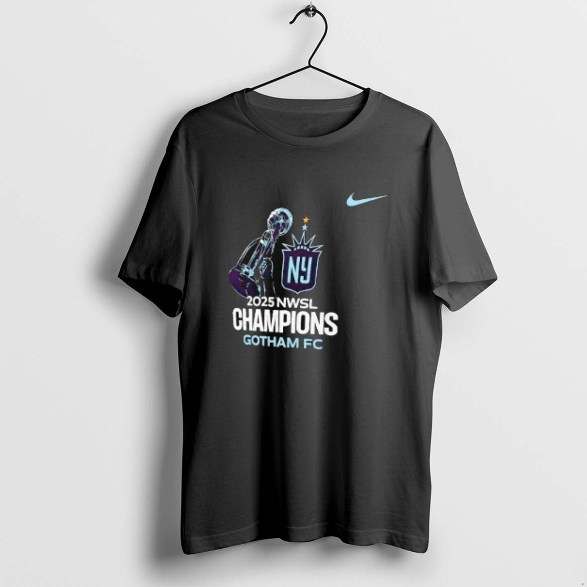 Gotham Fc 2025 Nwsl Champions Pitch Logo Hoodie Exclusive Merch