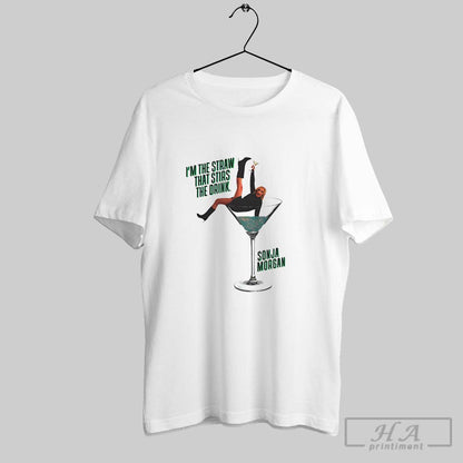 Green Martini Glass Straw That Stirs Drink Tank Top Retro Look