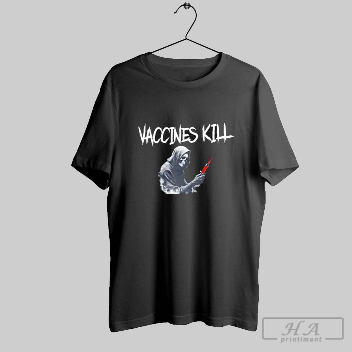 Grim Reaper Dead Vaccines Kill Shirt Designer Collection