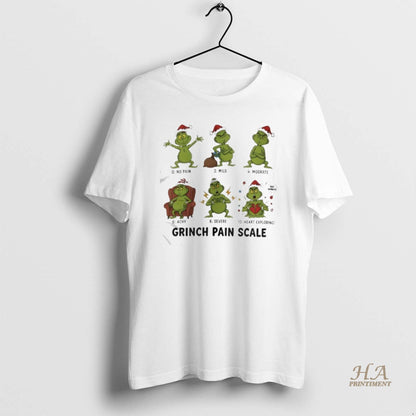 Grinch Chirstmas Pain Scale Nurse Shirt Trendy Design