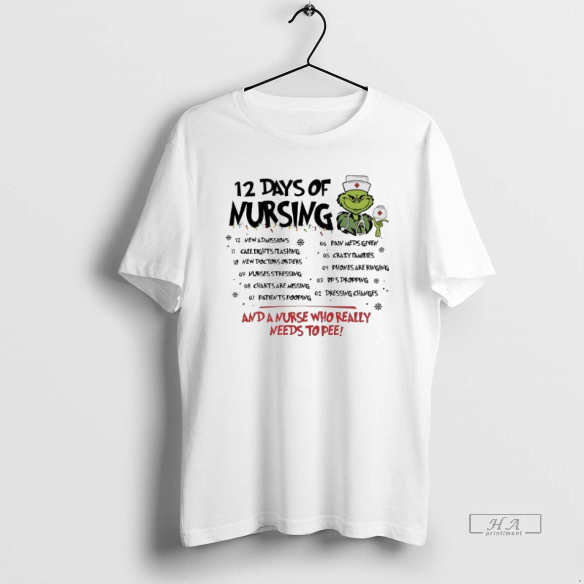 Grinch 12 Days Nursing And Nurse Who Really Needs To Pee Sweatshirt