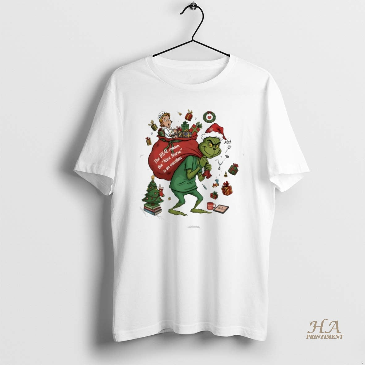 Grinch Real Reason Nice Nurse Is Vacation Nurse Sweatshirt Exclusive