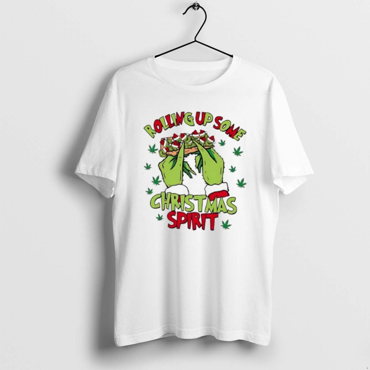 Grinch Hand Rolling Up Some Spirit TShirt Stylish Merch