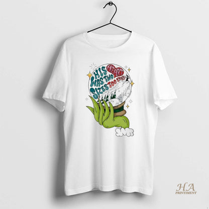 Grinch Heart Two Too Small Snow Globe 2025 Long Sleeve Premium Gift