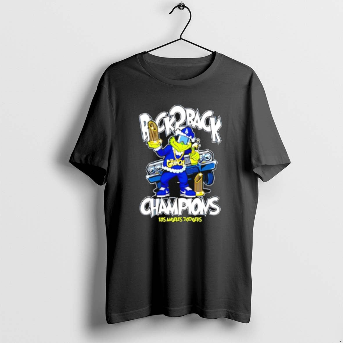 Grinch Los Angeles Dodgers 2025 Ws Champions Back 2 Back Tee Classic