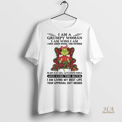 Grinch Santa I Am Grumpy I Am Who I Am I Have Long Sleeve Unique Art