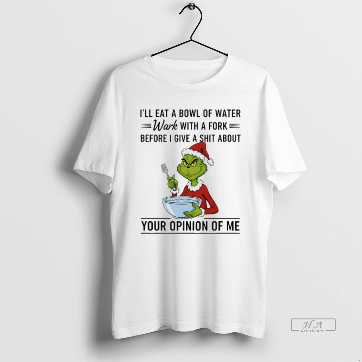 Grinch Santa Ill Eat Bowl Water Work Fork Before Tank Top Trendy