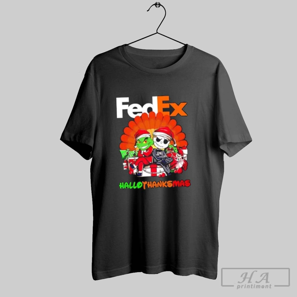 Grinch And Jack Skellington X Fedex Happy Hallothanksmas Long Sleeve