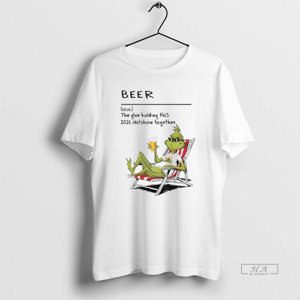 Grinch Beer Glue Holding This 2026 Shitshow Together Long Sleeve