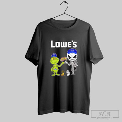 Grinch Fist Bump Jack Skellington Lowes Halloween 2025 V Neck Shirt