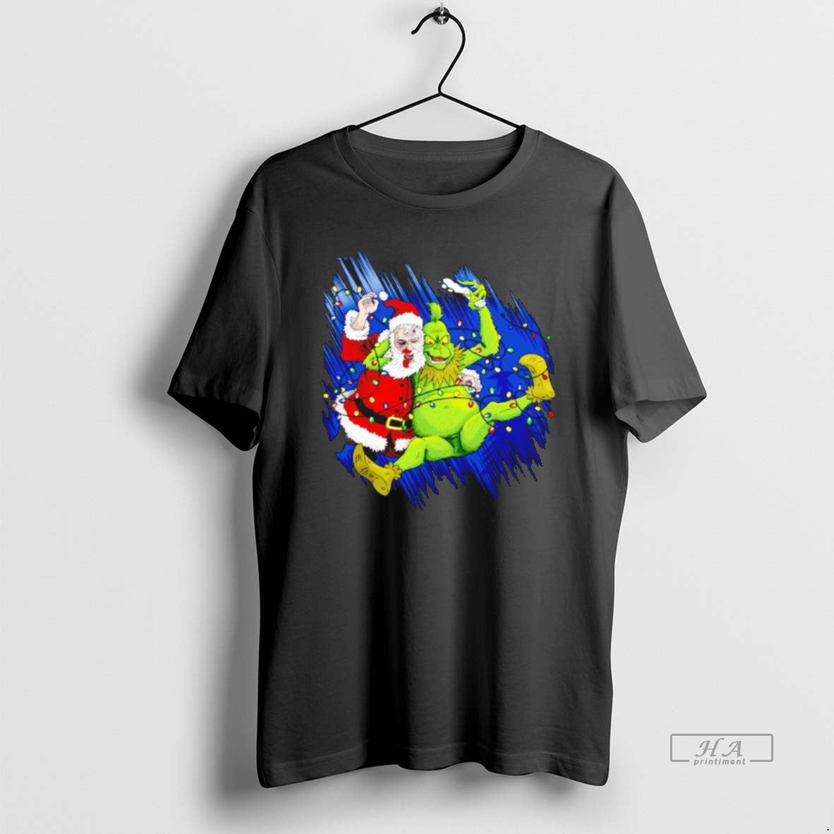 Grinch Wrestles Santa Claus 3 16 Light Long Sleeve Exclusive Apparel