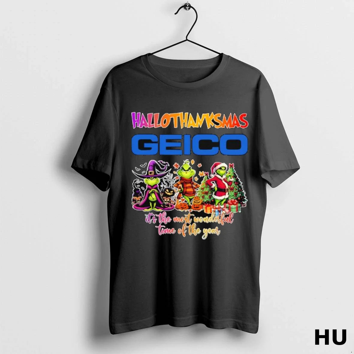 Hallothanksmas Grinch Vs Geico Its Most Wonderful Time Year Tee