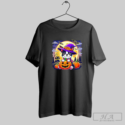 Halloween Boston Terrier Dog Breed Jack O Lantern Tee Designer