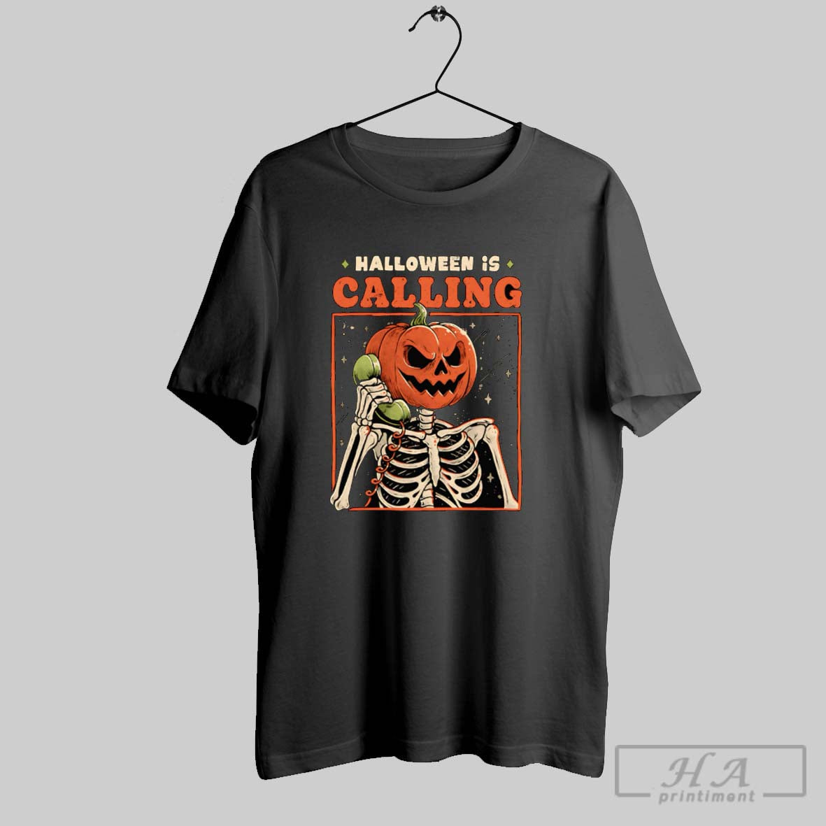 Halloween Is Calling Long Sleeve Retro Art