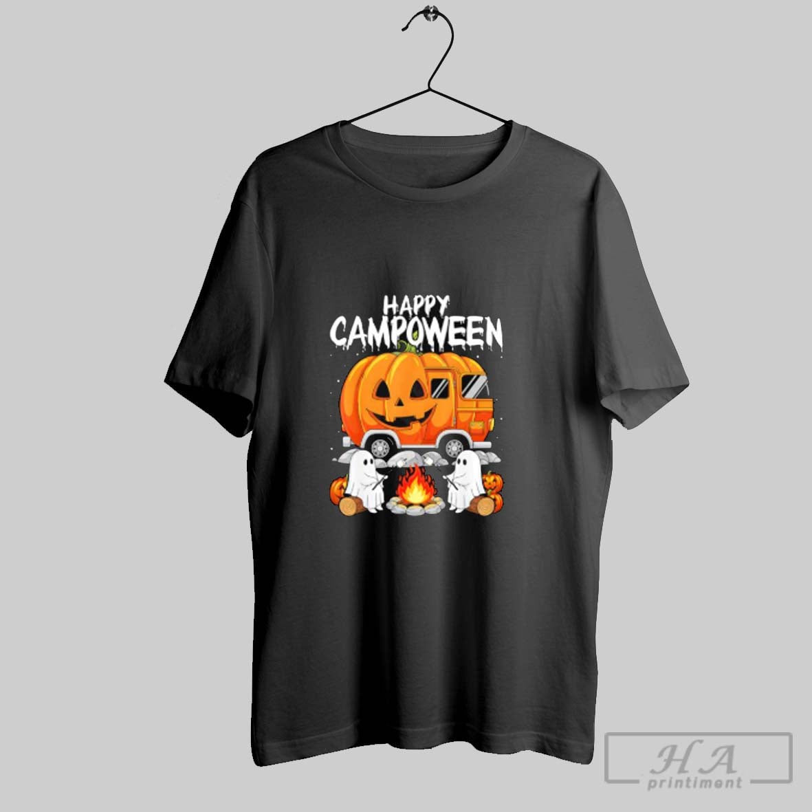 Happy Camp O Ween Halloween Camping Ghosts And Campfires Sweatshirt
