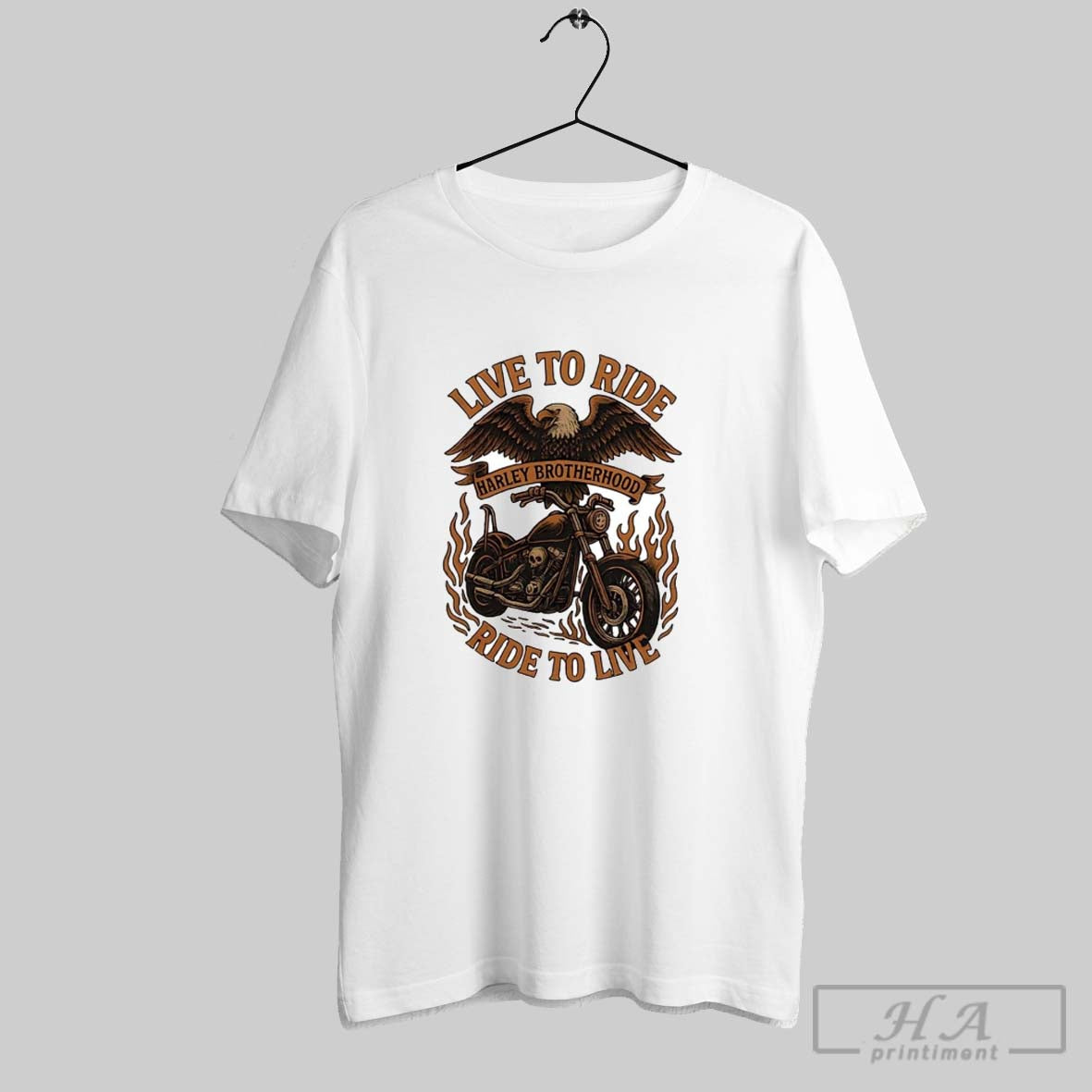 Harley Brotherhood Eagle Live To Ride Ride To Live Hoodie Classic