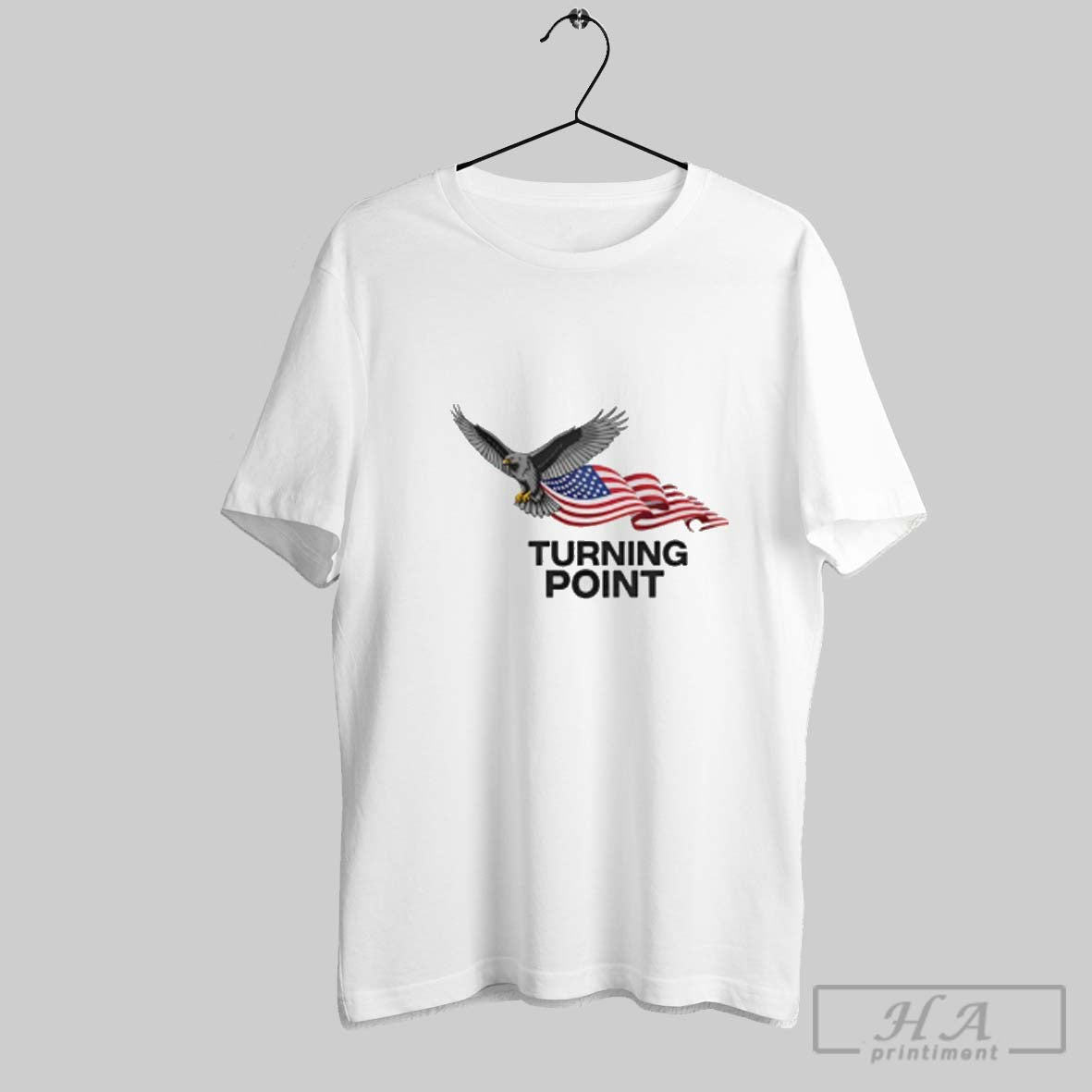 Hawk Liberty Charlie Kirk Freedom Turning Point American Flag Tee