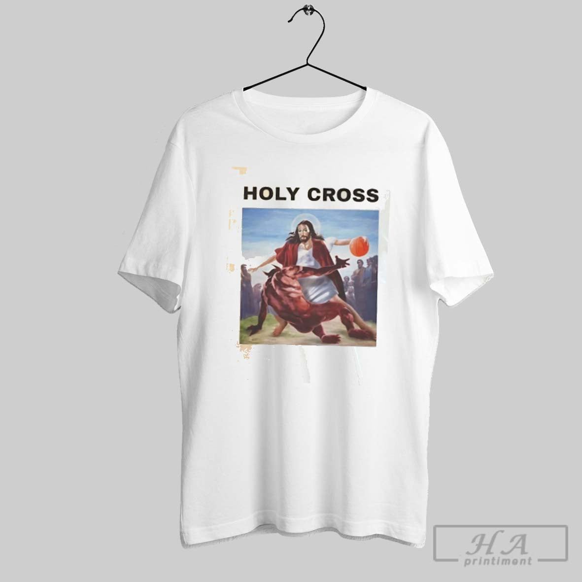 Holy Cross Jesus Christ Vs Devil Satan Basketball TShirt Modern