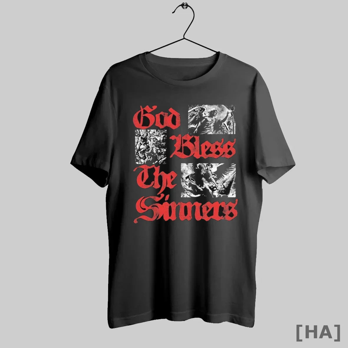 Holy Sinner God Bless Sinners Club Sunfaded TShirt Retro Art