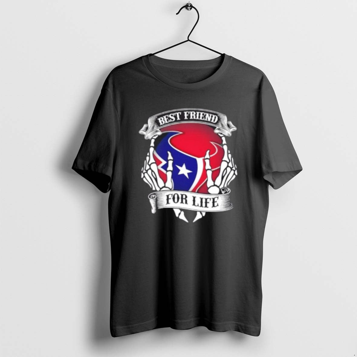 Houston Texans Football Best Friend Life Hands Bones TShirt Premium